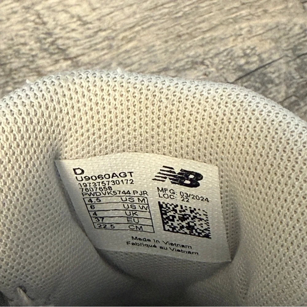 New Balance 9060 White and Taro Women's Sneakers - Picture 5 of 5